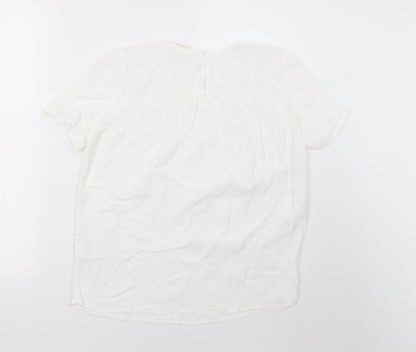 Womens UK Size 8 H&M White Basic T-Shirt