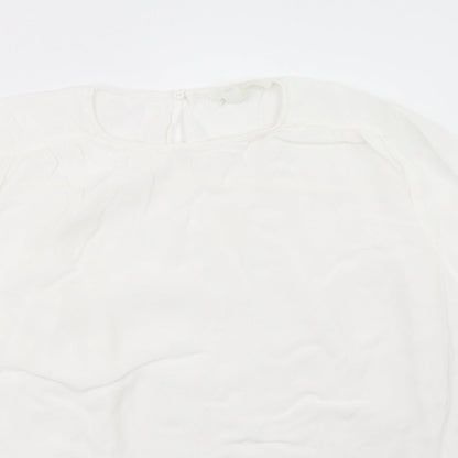 Womens UK Size 8 H&M White Basic T-Shirt