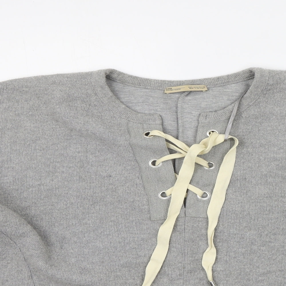Womens UK Size S Zara Grey Pullover Jumper