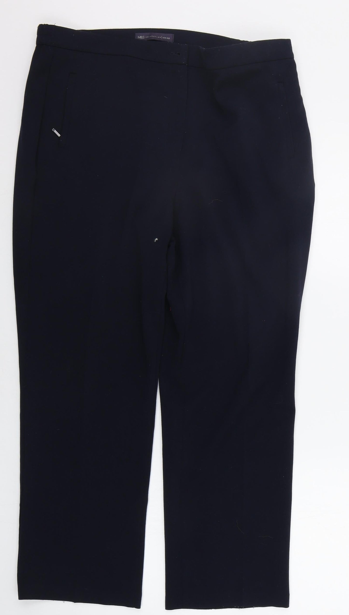 Womens UK Size 14 Marks and Spencer Regular Fit  Blue Trousers