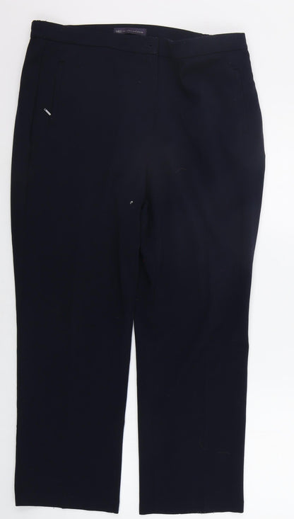 Womens UK Size 14 Marks and Spencer Regular Fit  Blue Trousers