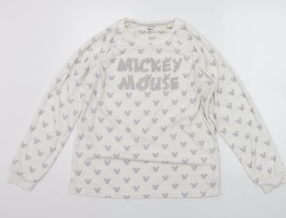 Primark Womens White Geometric  Kimono Pyjama Top Size S  - Micky Mouse