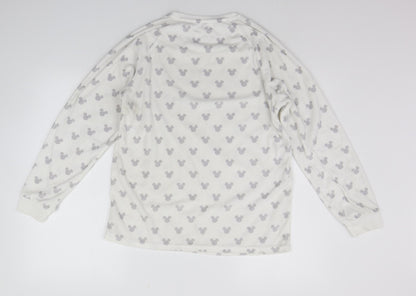 Primark Womens White Geometric  Kimono Pyjama Top Size S  - Micky Mouse