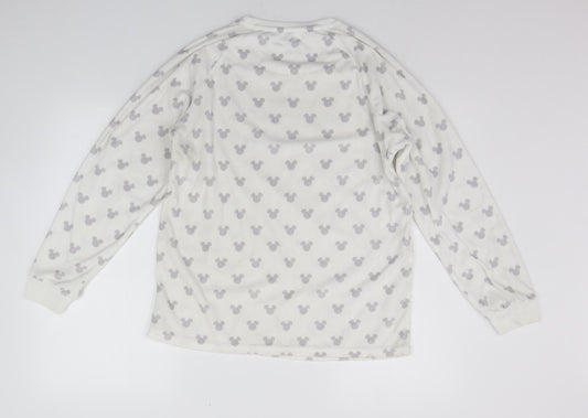 Primark Womens White Geometric  Kimono Pyjama Top Size S  - Micky Mouse