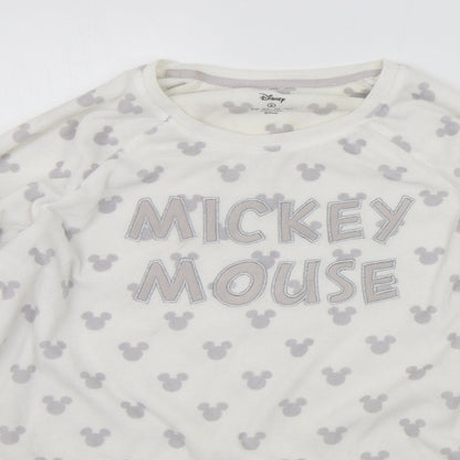 Primark Womens White Geometric  Kimono Pyjama Top Size S  - Micky Mouse