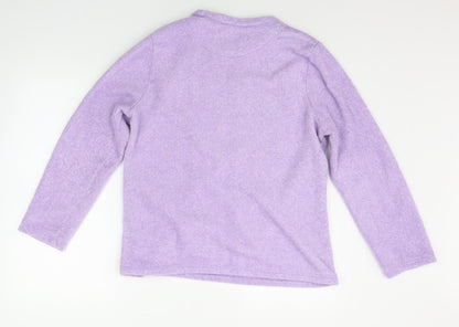 LOVE TO LOUNGE Womens Purple Solid  Top Pyjama Top Size S  - Owls