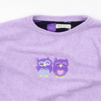 LOVE TO LOUNGE Womens Purple Solid  Top Pyjama Top Size S  - Owls