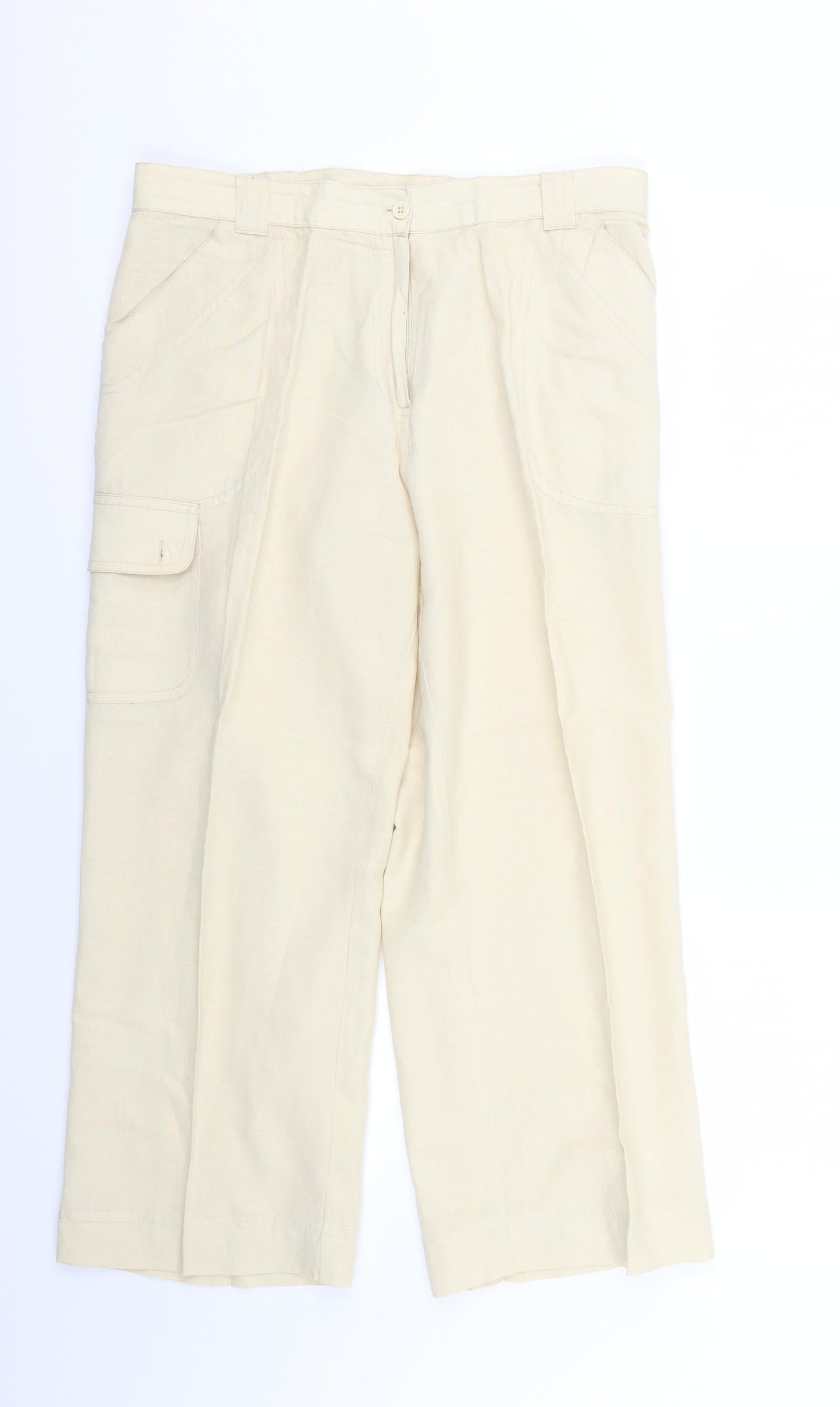 Womens UK Size 14 casual comfort Regular Fit  Beige Trousers