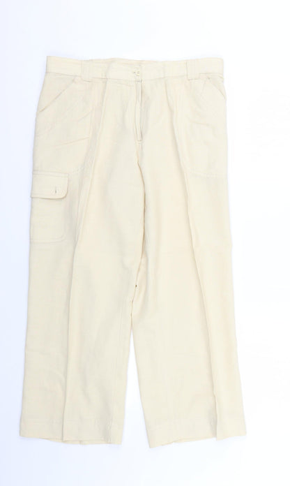 Womens UK Size 14 casual comfort Regular Fit  Beige Trousers