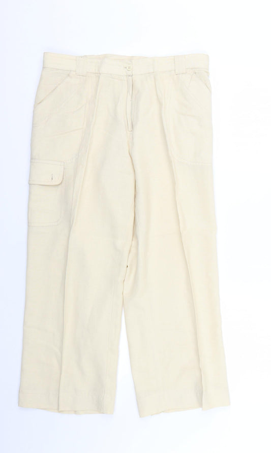 Womens UK Size 14 casual comfort Regular Fit  Beige Trousers