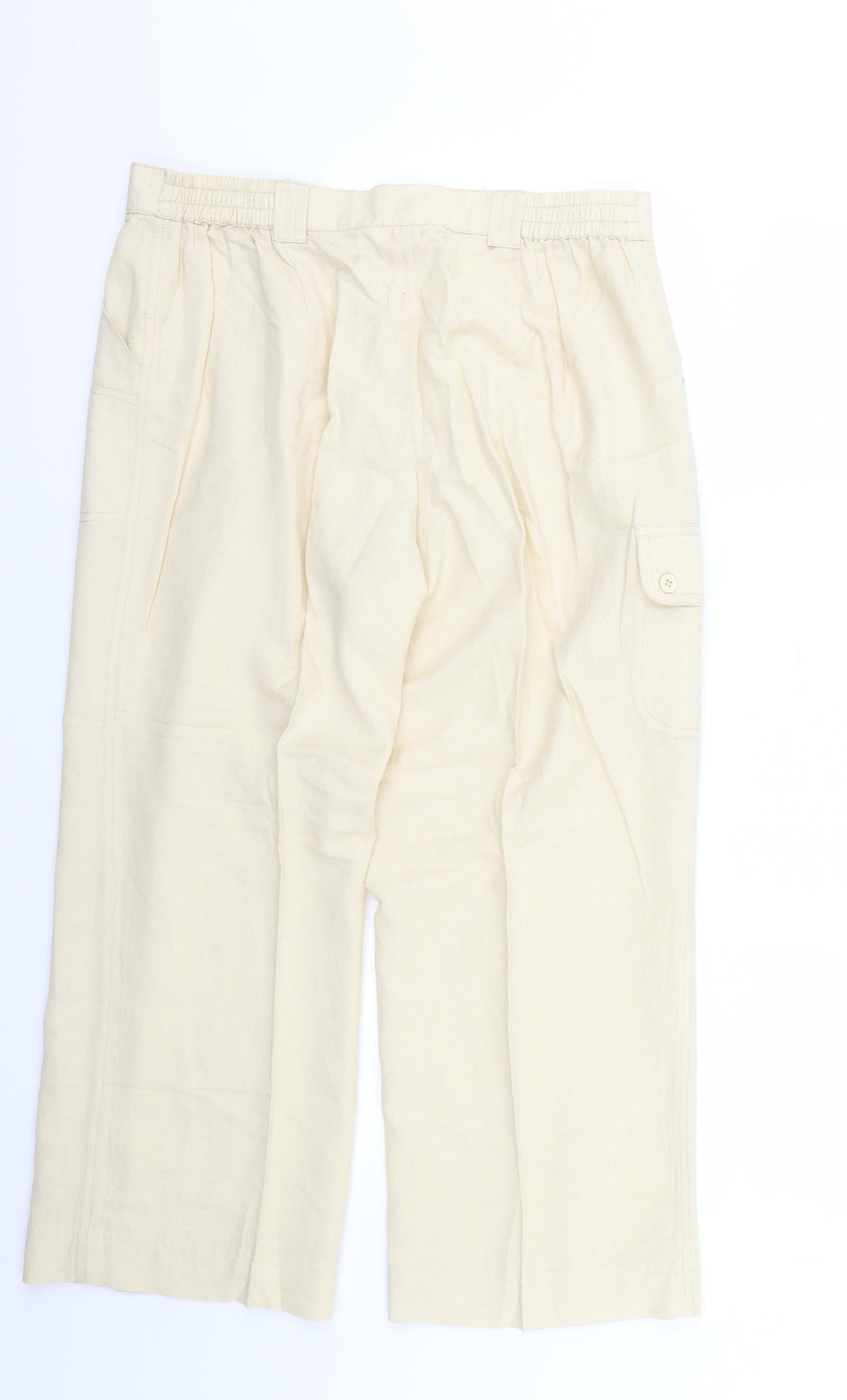 Womens UK Size 14 casual comfort Regular Fit  Beige Trousers