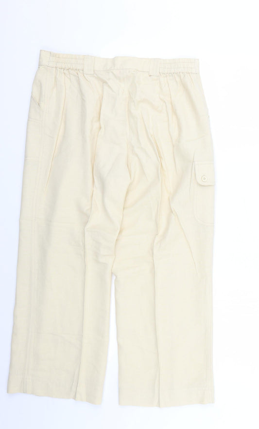 Womens UK Size 14 casual comfort Regular Fit  Beige Trousers