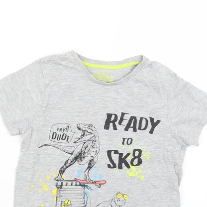 Matalan Boys Grey Geometric  Basic T-Shirt Size 10 Years