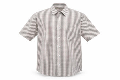 Mens UK Size L Cotton Traders Beige  Button-Up Short Sleeve Casual Shirt