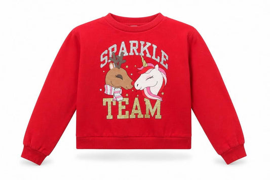 H&M Girls Red Geometric  Pullover Jumper Size 9-10 Years
