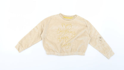 George Girls Beige   Pullover Jumper Size 4-5 Years