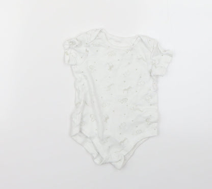 TU Baby White Geometric  Babygrow One-Piece Size 9-12 Months