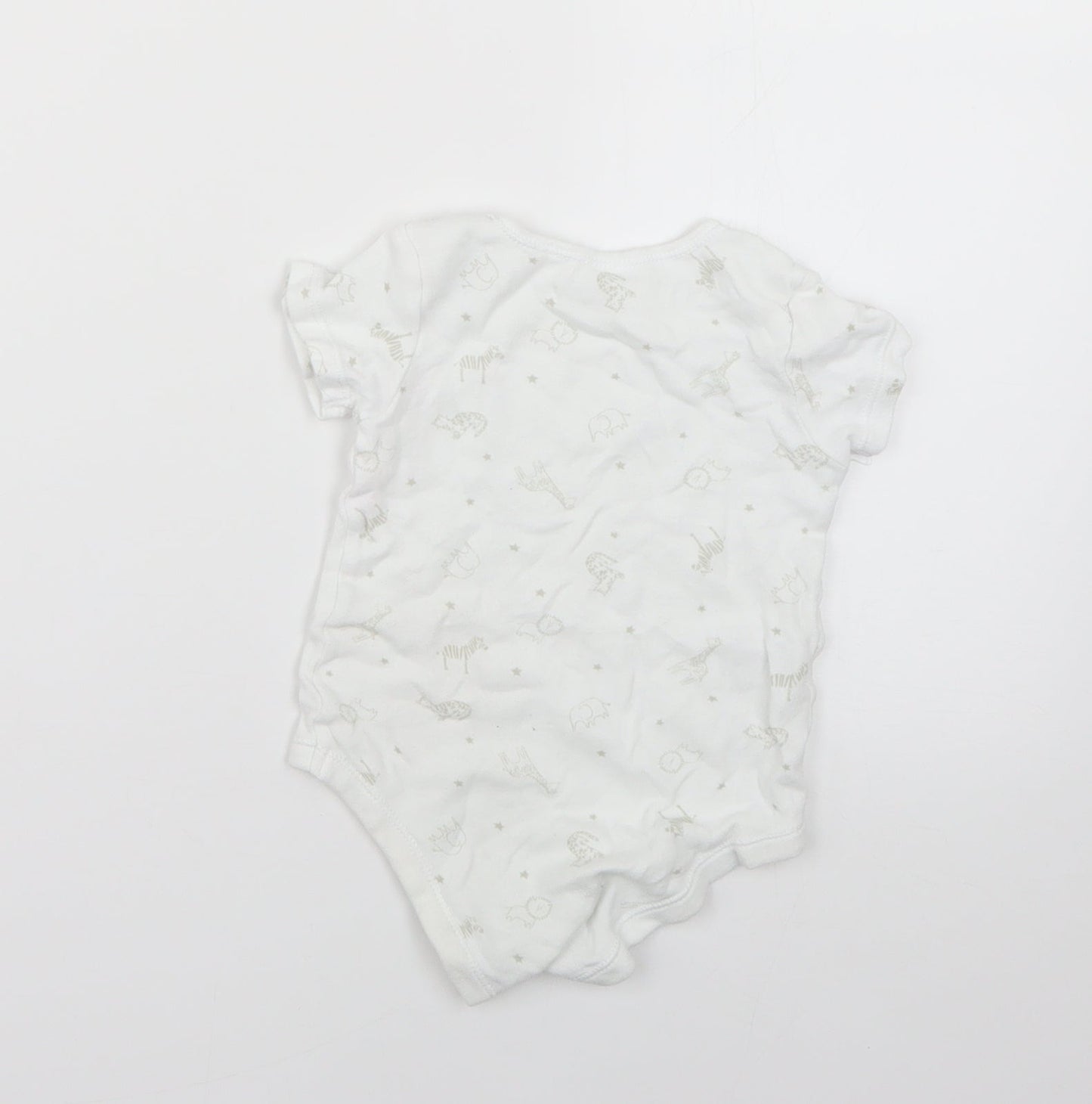 TU Baby White Geometric  Babygrow One-Piece Size 9-12 Months