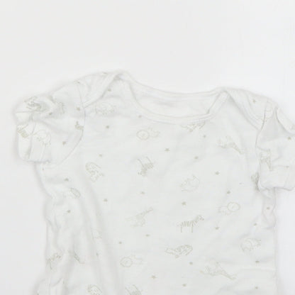 TU Baby White Geometric  Babygrow One-Piece Size 9-12 Months
