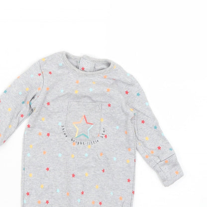 Matalan Baby Grey Geometric  Babygrow One-Piece Size 0-3 Months