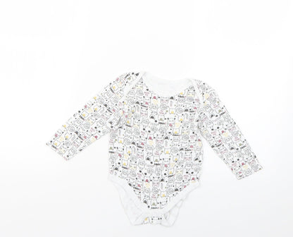 Primark Baby White Geometric  Babygrow One-Piece Size 12-18 Months