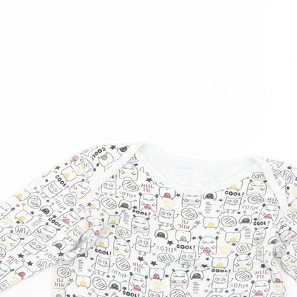 Primark Baby White Geometric  Babygrow One-Piece Size 12-18 Months