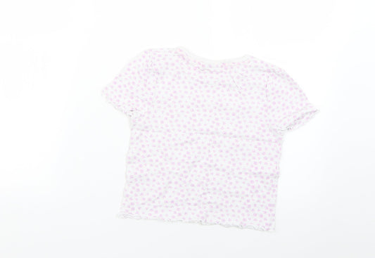Matalan Girls Purple Floral  Basic Blouse Size 8 Years