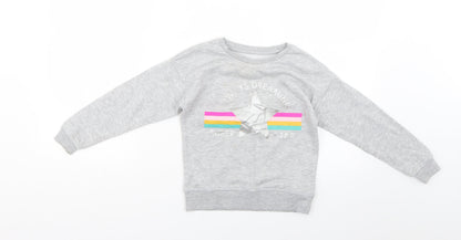 Primark Girls Grey   Pullover Jumper Size 6-7 Years