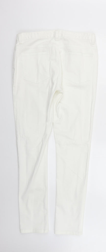 Denim & Co. Womens White   Skinny Jeans Size 32 L29 in