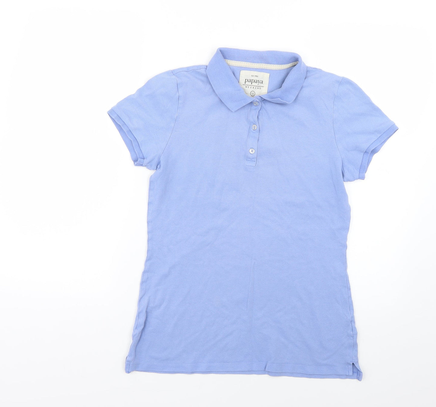 Womens UK Size 12 Matalan Blue Basic Polo