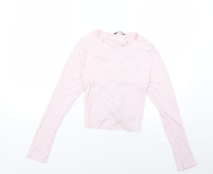 Womens UK Size L Select Pink Basic Blouse
