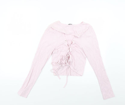 Womens UK Size L Select Pink Basic Blouse