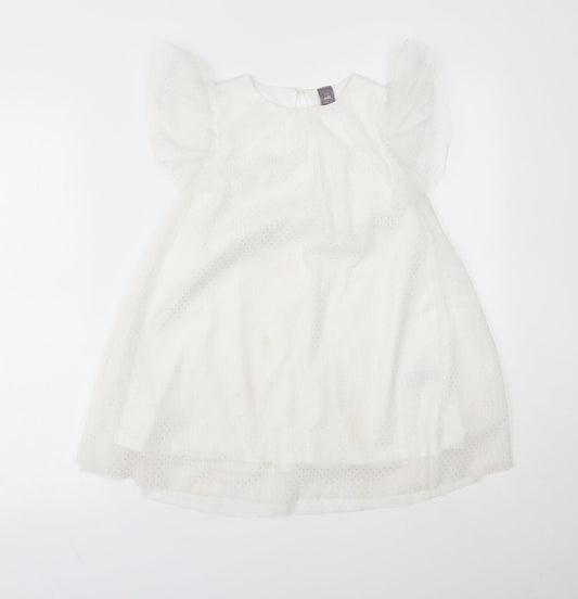 Little Kids Girls White   Fit & Flare  Size 5-6 Years