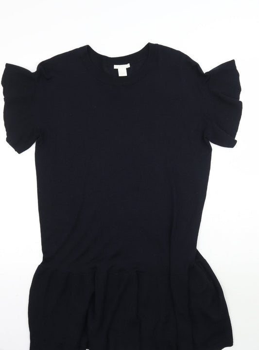 Womens UK Size S H&M Black Basic Blouse