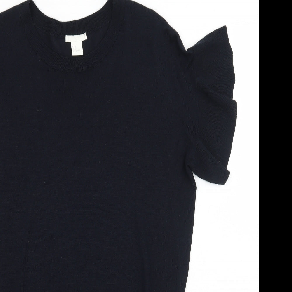 Womens UK Size S H&M Black Basic Blouse
