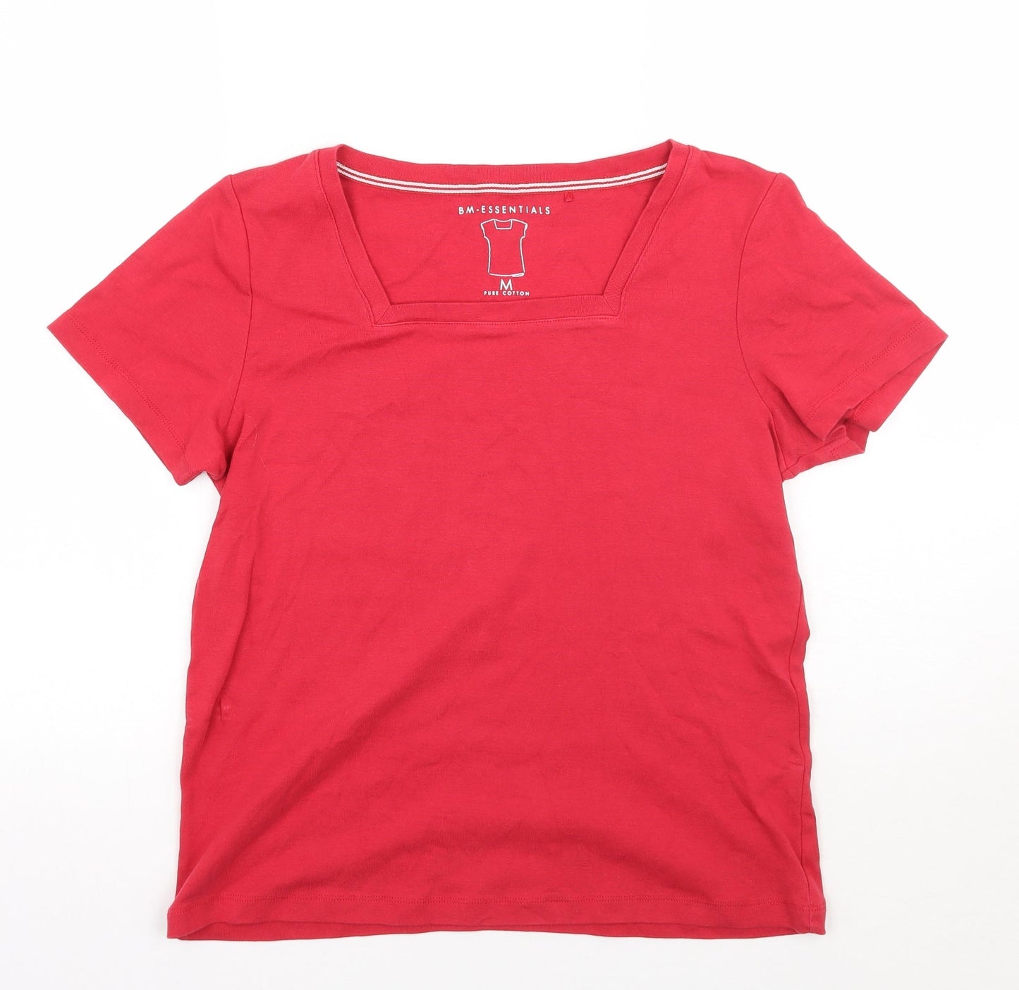 Womens UK Size M BM Red Basic T-Shirt