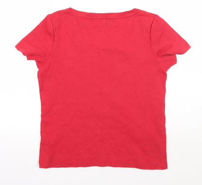 Womens UK Size M BM Red Basic T-Shirt