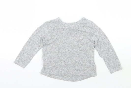 Primark Girls Grey Floral  Basic T-Shirt Size 12-18 Months