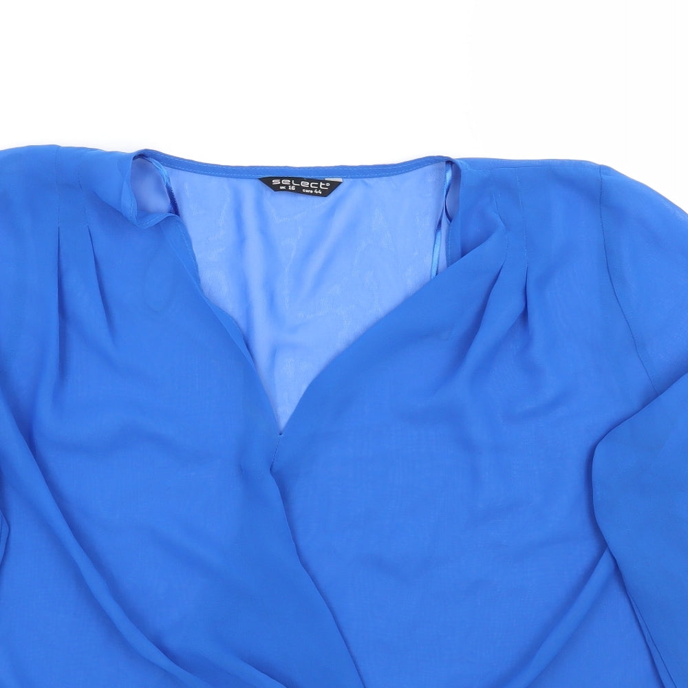 Womens UK Size 16 Select Blue Basic T-Shirt