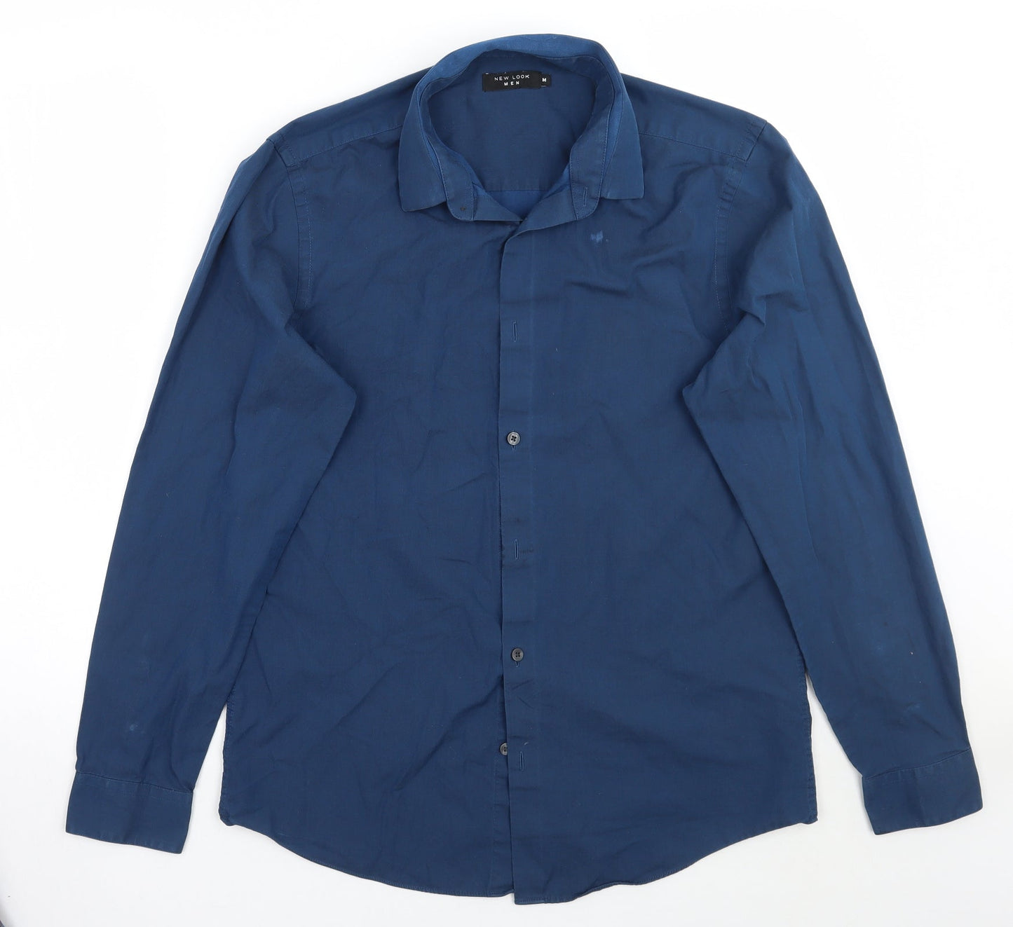 Mens UK Size M Newlook Blue  Button-Up Long Sleeve Casual Shirt