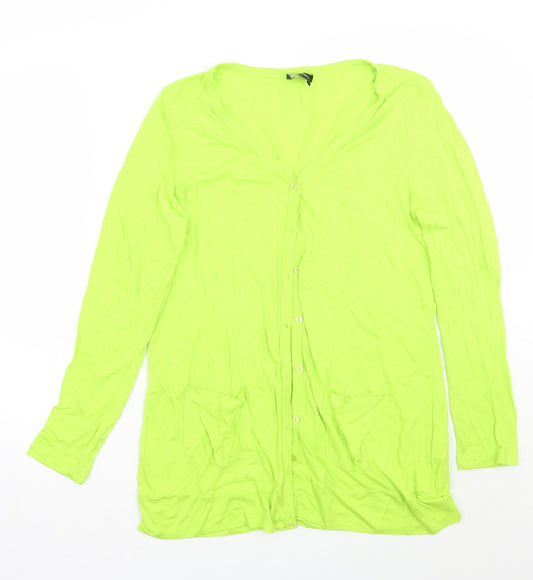 Womens UK Size 16 Beyou Green Cardigan Jumper