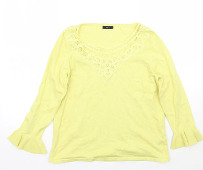 Womens UK Size 14 M&Co Yellow Pullover Jumper