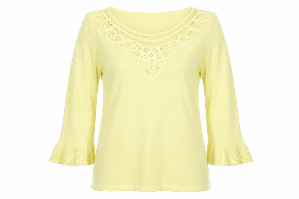 Womens UK Size 14 M&Co Yellow Pullover Jumper