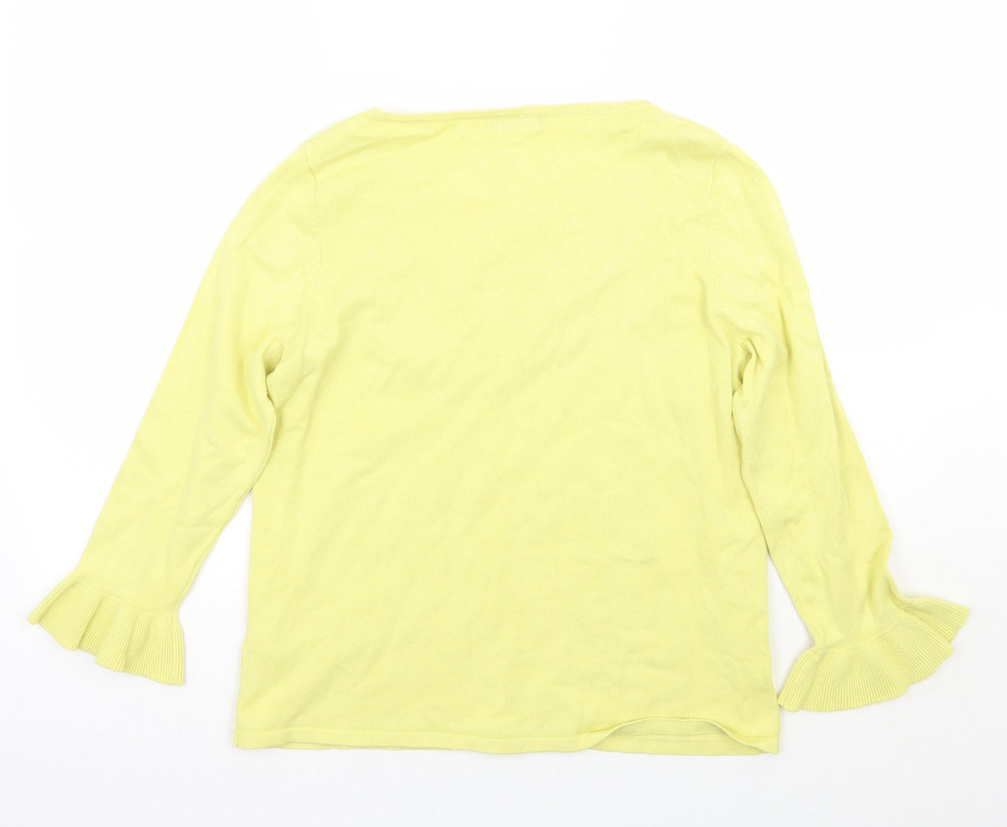 Womens UK Size 14 M&Co Yellow Pullover Jumper