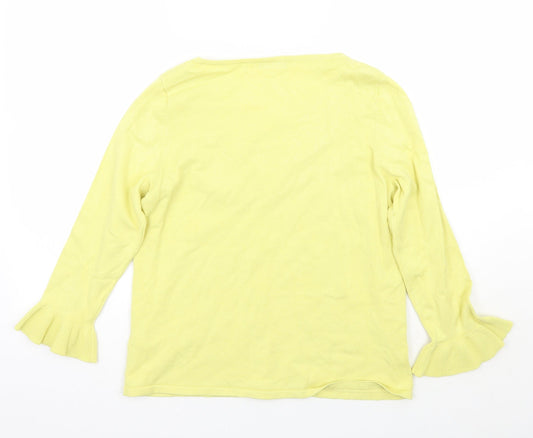 Womens UK Size 14 M&Co Yellow Pullover Jumper
