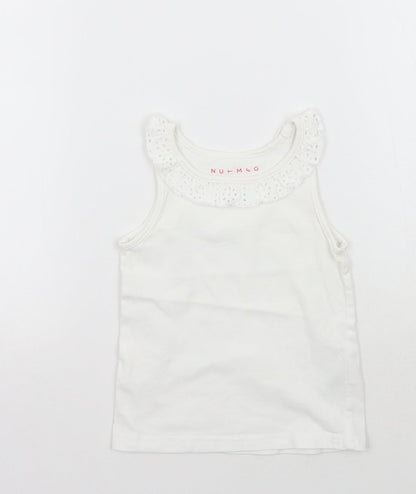 Nutmeg Girls White   Basic Tank Size 2 Years