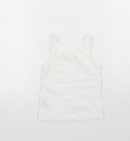 Nutmeg Girls White   Basic Tank Size 2 Years
