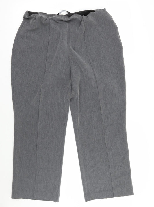 Womens UK Size 14 Bm Regular Fit  Grey Trousers