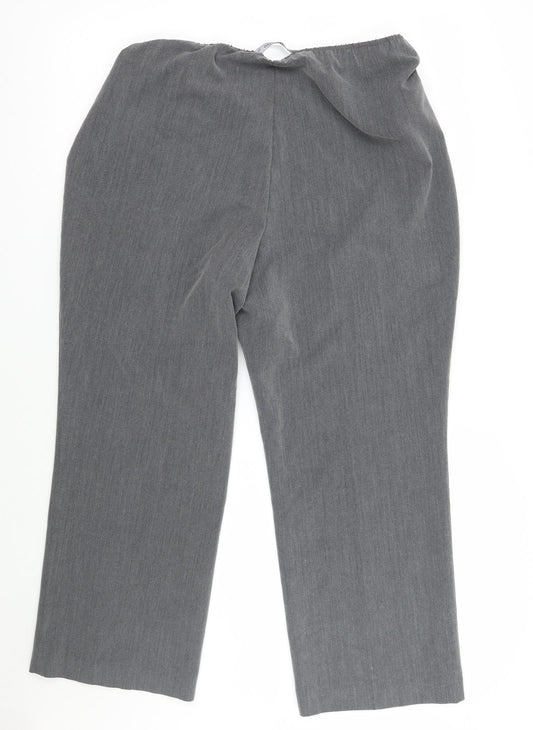 Womens UK Size 14 Bm Regular Fit  Grey Trousers