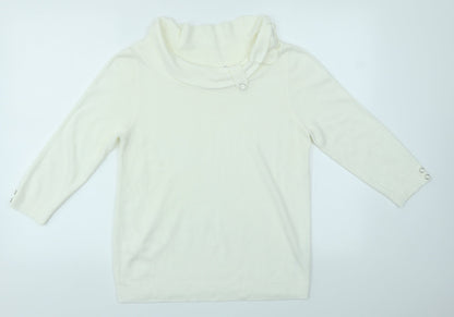 Womens UK Size 14 BHS Ivory Pullover Jumper